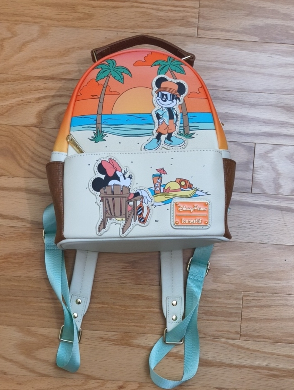 Loungefly + Disney Parks Mickey & Minnie Beach Mini Backpack GU